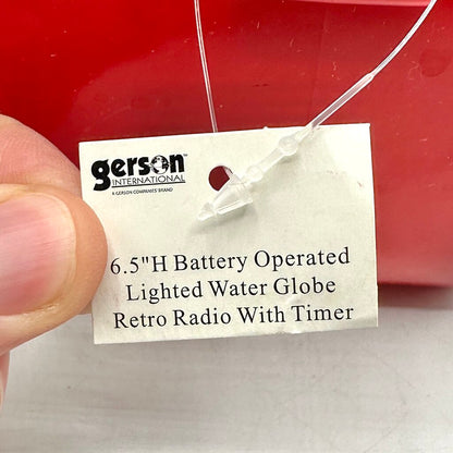 Gerson Illuminated Musical Red Retro Radio Christmas Snow Globe With Timer WORKS /cb