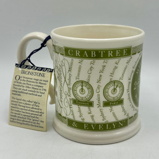 Crabtree & Evelyn Mason’s Ironstone Green 2000 Millennium Mug Unused /cb