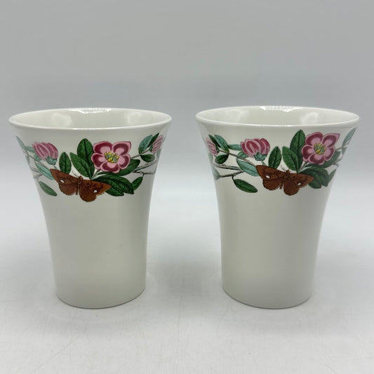 Set of 2 Portmeirion Botanic Garden Rhododendron Porcelain Bathroom Tumblers /cb