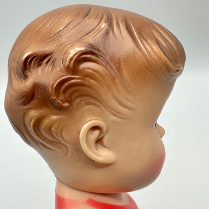 Vintage 1956 The Sun Rubber Company 10” Doll w/Red Molded Outfit & Shoes /cb