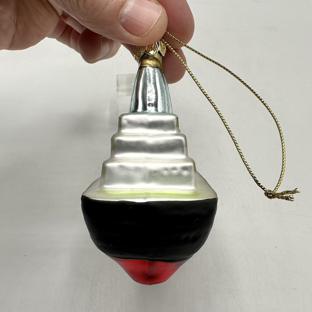 Set Of 3 Vintage Blown Glass Travel Themed Christmas Ornaments /cb