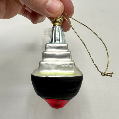 Set Of 3 Vintage Blown Glass Travel Themed Christmas Ornaments /cb