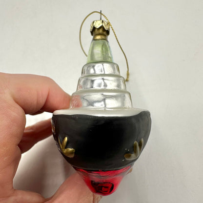 Set Of 3 Vintage Blown Glass Travel Themed Christmas Ornaments /cb