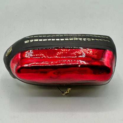 Set Of 3 Vintage Blown Glass Travel Themed Christmas Ornaments /cb