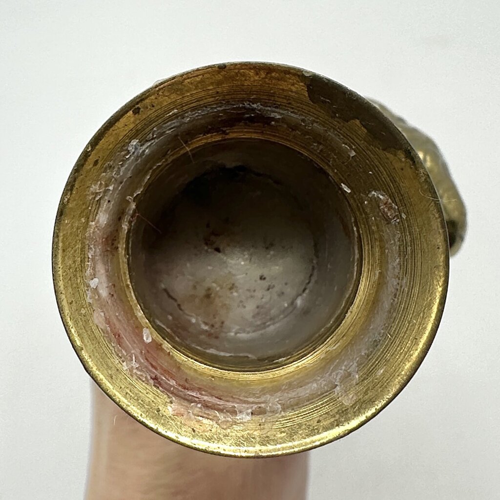 Vintage Brass Cherub Figural Candlestick Holder-11”Taper Candle Holder /cb