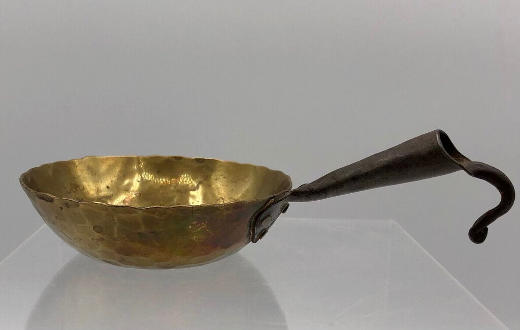 Small Antique Hand Forged Hammered Brass Ladle /b