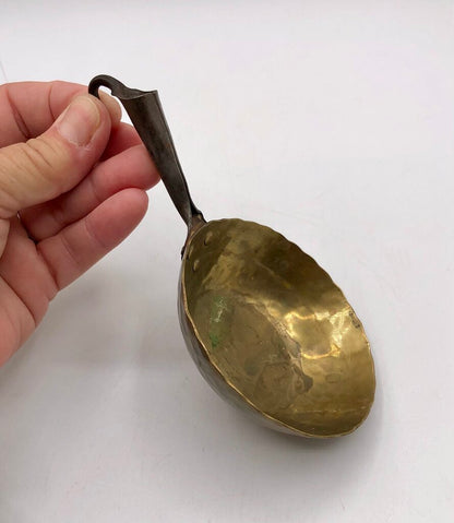 Small Antique Hand Forged Hammered Brass Ladle /b