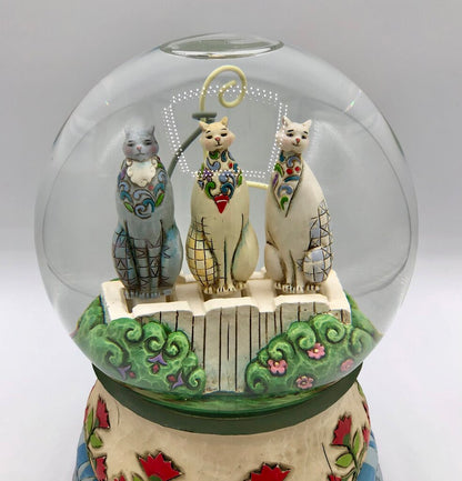 2008 Jim Shore “Kittens on the Fence” Musical Globe /b