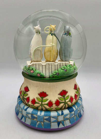 2008 Jim Shore “Kittens on the Fence” Musical Globe /b