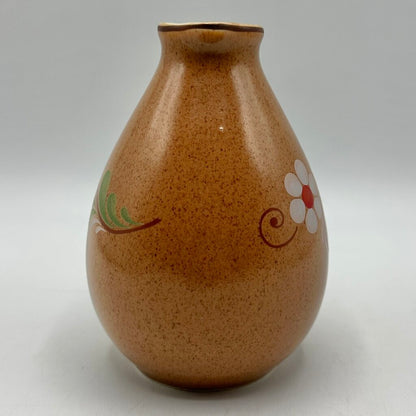 Vintage VEB Torgau POLDI Stoneware 5 1/2 Inch Floral Pitcher/Vase 1970s East Germany /cb
