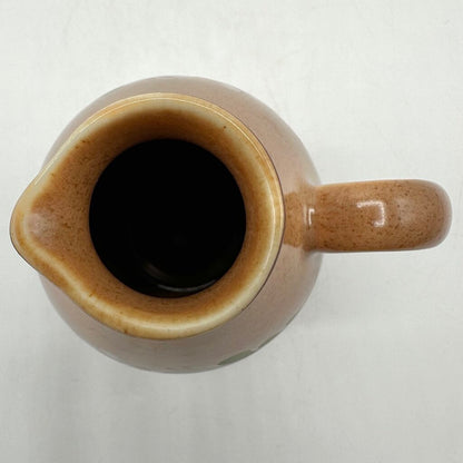 Vintage VEB Torgau POLDI Stoneware 5 1/2 Inch Floral Pitcher/Vase 1970s East Germany /cb