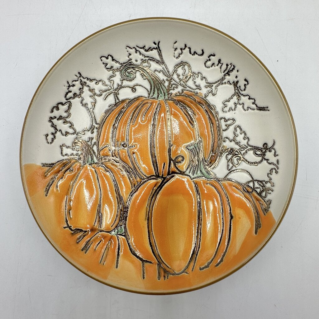 Eli & Ana Spectrum Designz 2017 Pumpkin Patch 6” Appetizer Plates Fall Halloween Thanksgiving Set of 4 /cb