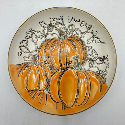 Eli & Ana Spectrum Designz 2017 Pumpkin Patch 6” Appetizer Plates Fall Halloween Thanksgiving Set of 4 /cb