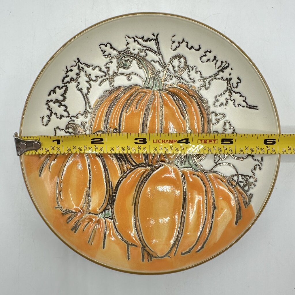 Eli & Ana Spectrum Designz 2017 Pumpkin Patch 6” Appetizer Plates Fall Halloween Thanksgiving Set of 4 /cb