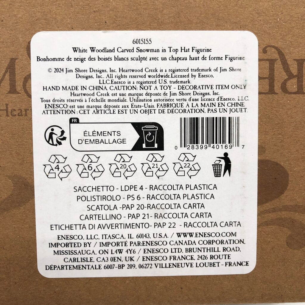 2024 Jim Shore “Forest Flurries” 6015155 Snowman Figurine NIB /b