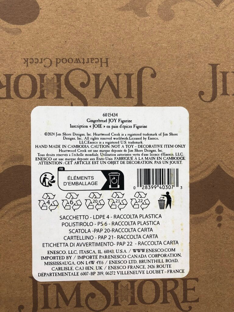 2024 Jim Shore “Baked With Joy” Gingerbread Figurine 6015434 NIB /b /b