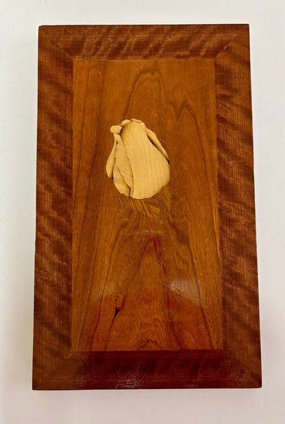 Inlay Marquetry Rose Plaque by Charles Bingham /j