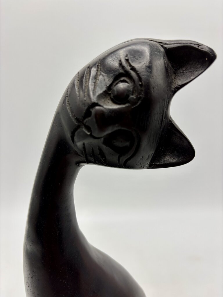 Charming Carved Ironwood MCM Cat /j