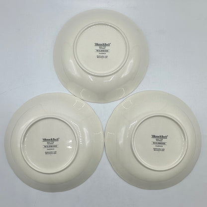 Set of 3 Villeroy & Boch Wilde Rose 8 Inch Soup/Pasta Bowls Made In Germany /cb