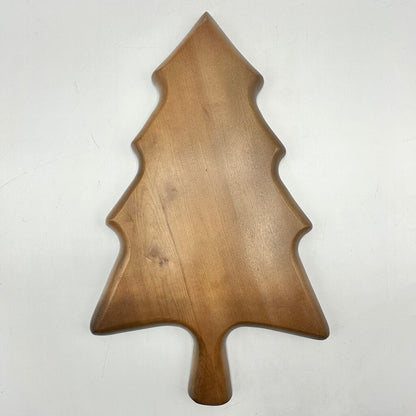 Vintage Wooden Christmas Tree Shaped Divided Snack Tray /cb