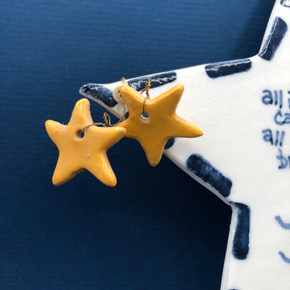 Vintage Gritter & Van Noord Whimsical Pottery Star Wall Tile /b