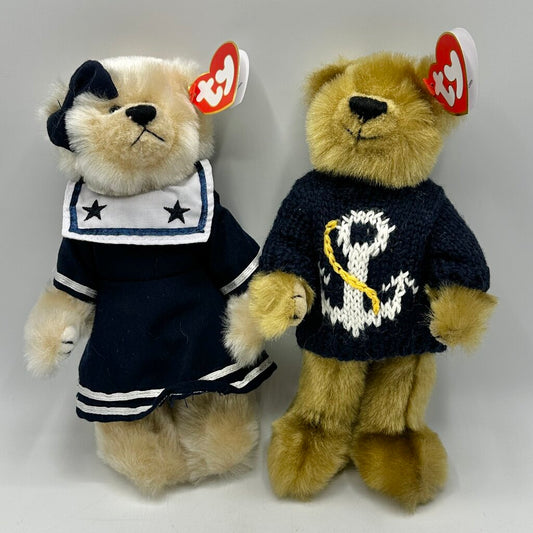 Vintage Ty The Attic Treasure Collection Breezy & Salty 8” Plush Collectible Bears /cb