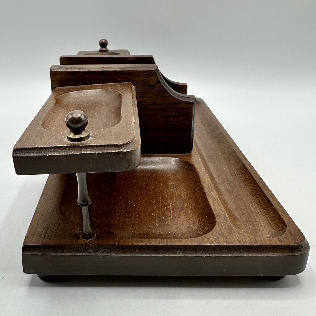 Vintage Swank Wood Valet 11 Inch Dresser/Desk Organizer MCM Japan /cb