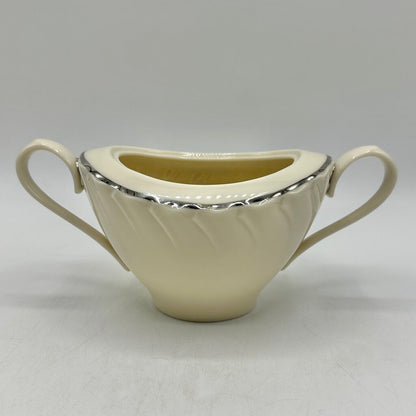 Vintage Weatherly By Lenox Bone China Covered Sugar Bowl w/ Platinum Trim USA /cb