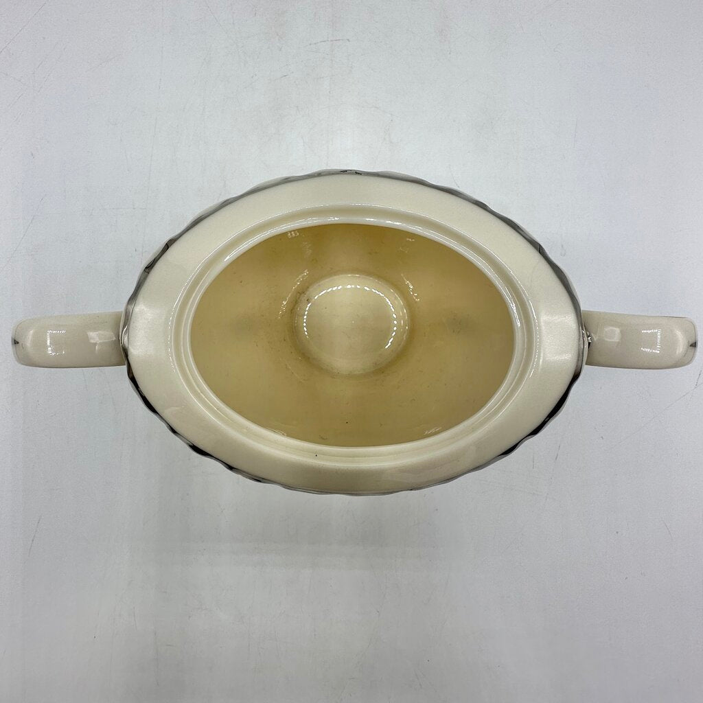 Vintage Weatherly By Lenox Bone China Covered Sugar Bowl w/ Platinum Trim USA /cb