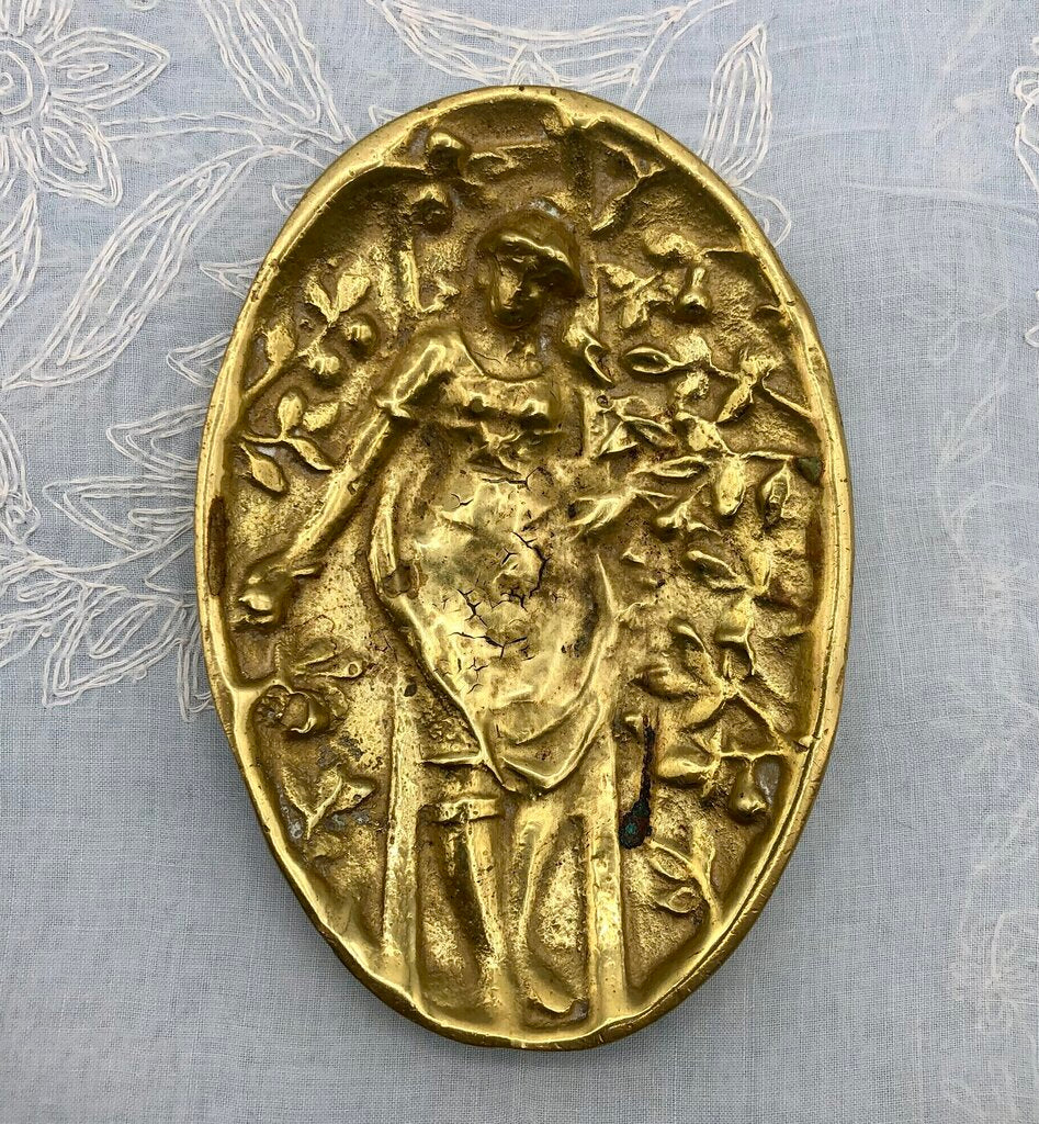 Vintage Naughty Bottom Risqué Brass Trinket Dish/ Ashtray /b