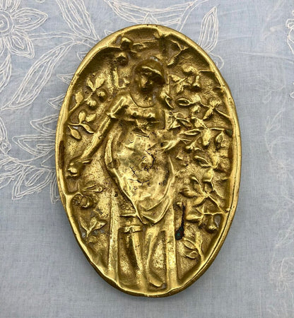 Vintage Naughty Bottom Risqué Brass Trinket Dish/ Ashtray /b