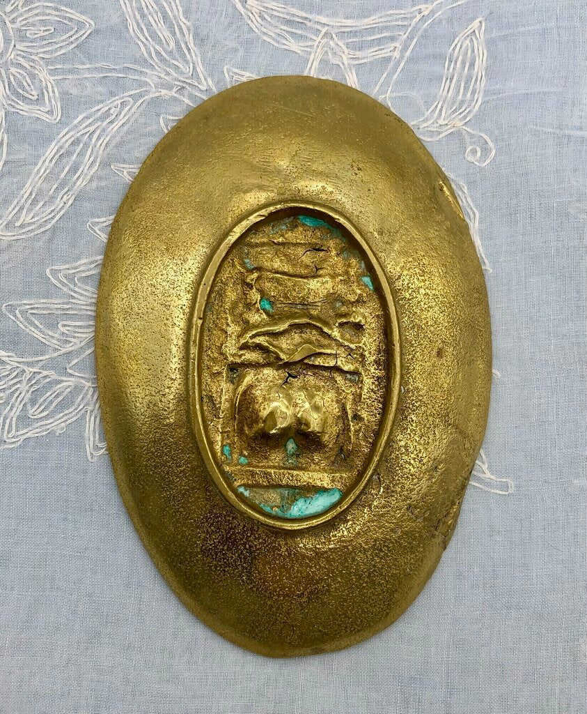 Vintage Naughty Bottom Risqué Brass Trinket Dish/ Ashtray /b