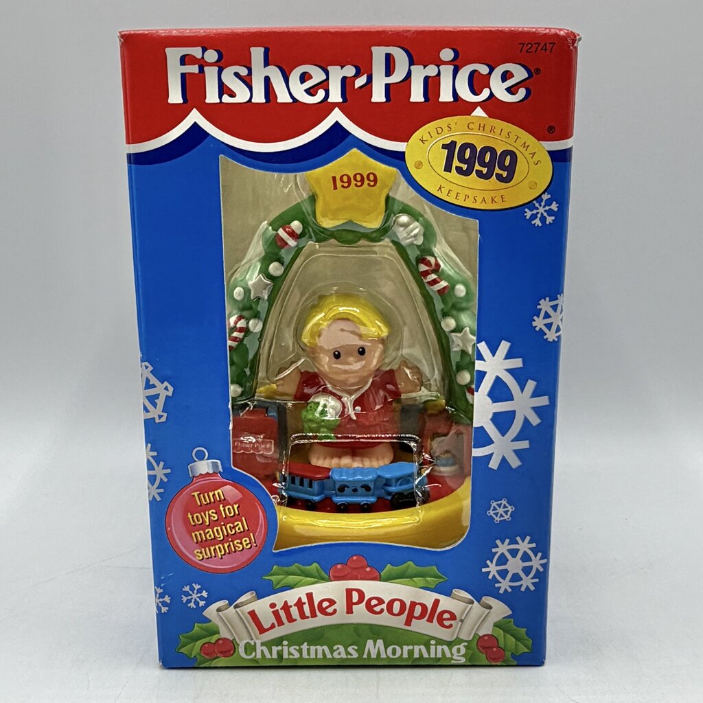 1999 Fisher Price Little People Christmas Morning Keepsake Ornament NIB /cb