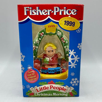 1999 Fisher Price Little People Christmas Morning Keepsake Ornament NIB /cb