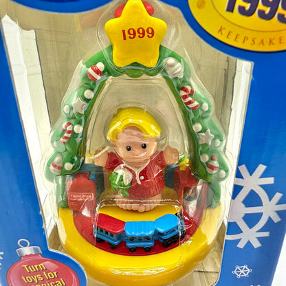 1999 Fisher Price Little People Christmas Morning Keepsake Ornament NIB /cb