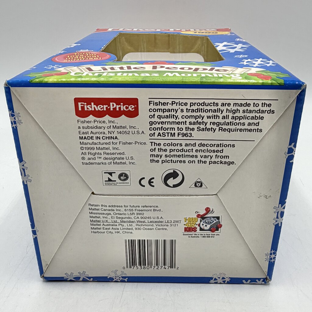 1999 Fisher Price Little People Christmas Morning Keepsake Ornament NIB /cb