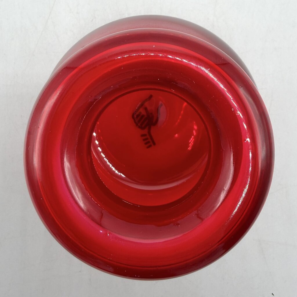 Vintage Maria Vinka For IKEA 3” Handblown Red Rolled Rim Vase /cb
