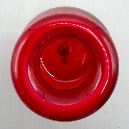 Vintage Maria Vinka For IKEA 3” Handblown Red Rolled Rim Vase /cb