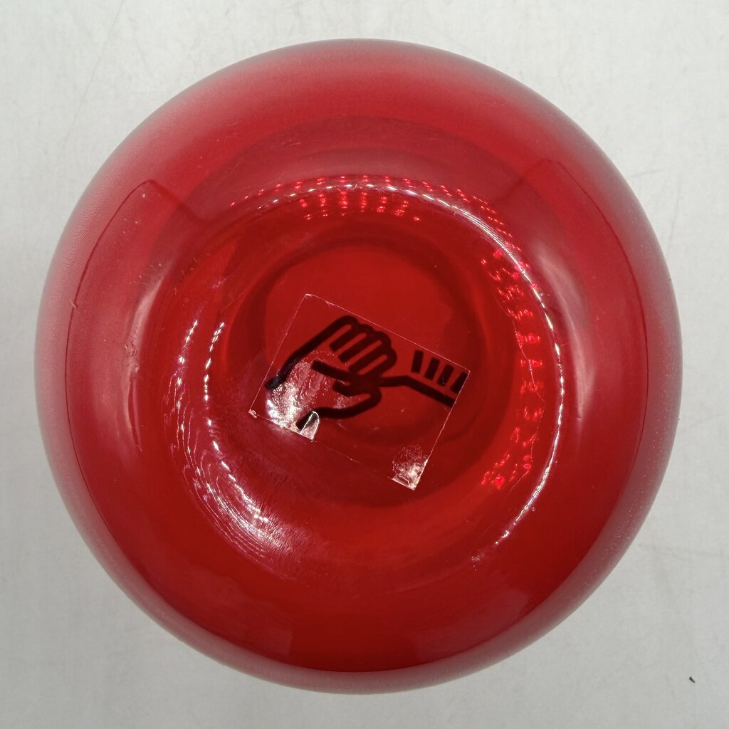 Vintage Maria Vinka For IKEA 3” Handblown Red Rolled Rim Vase /cb