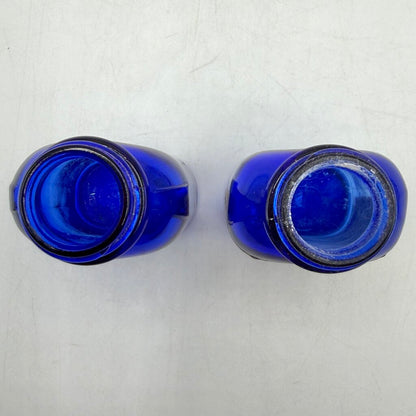 Lot of 4 Vintage Blue Glass Phillips’ Milk of Magnesia Bottles /cb