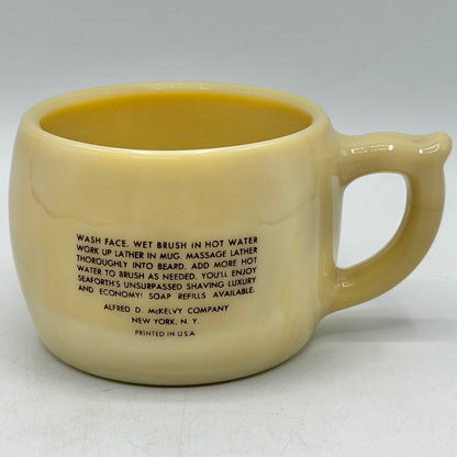 Vintage 1940s Seaforth Heather ‘n Fern Custard Glass Shaving Mug /cb