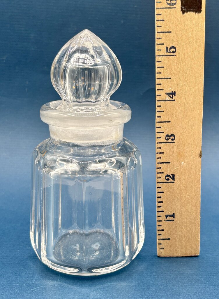 Heisey Glass Wide Panel Glass Horseradish Jar w/ Stopper /j