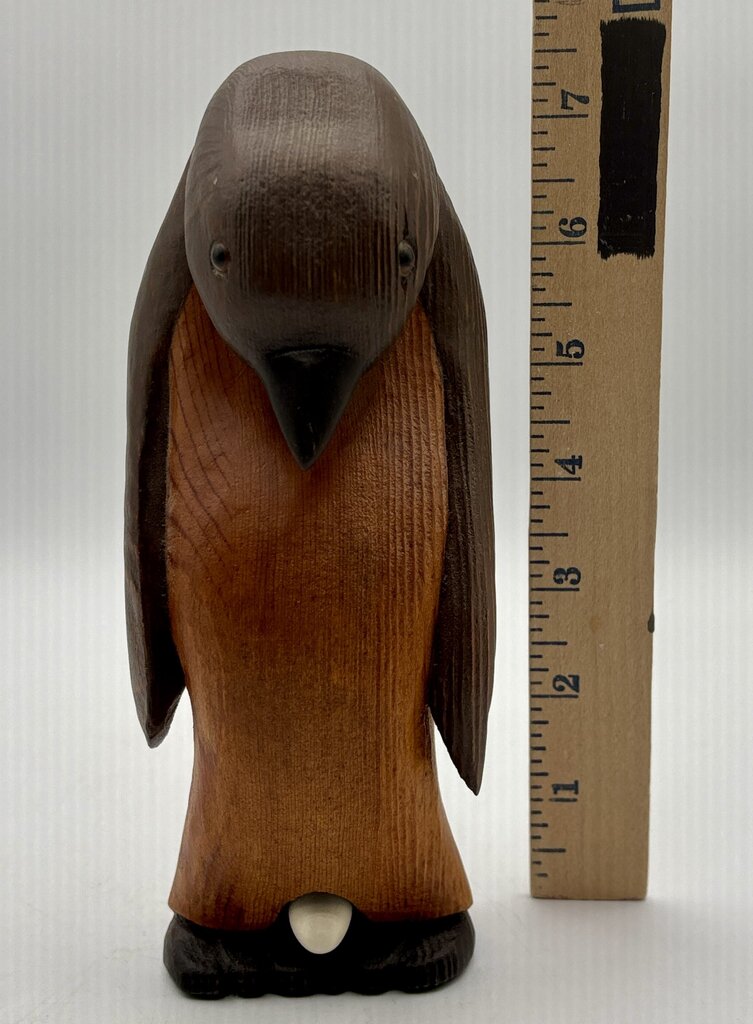 Carved Wooden Pelican 8.5” Artist Signed /j