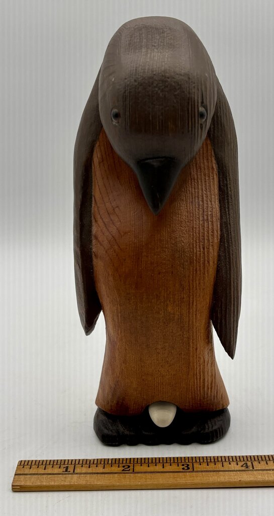 Carved Wooden Pelican 8.5” Artist Signed /j