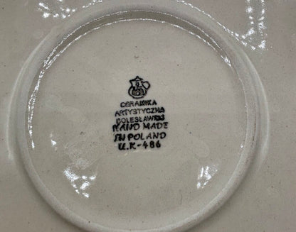 Polish Pottery Blue Bell Pattern 10” Rd. Baker /j