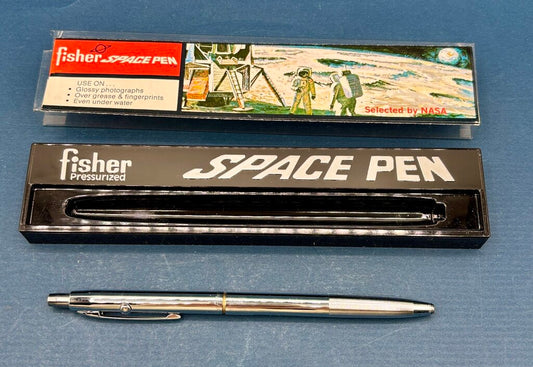 Vtg. Fisher Space Pen Pressurized Crome Ball Point /j