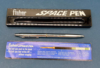 Vtg. Fisher Space Pen Pressurized Crome Ball Point /j