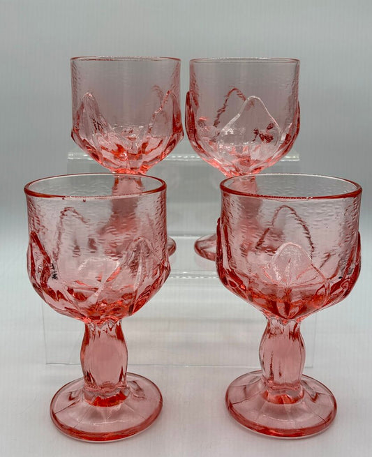Set of 4 Tiffin Franciscan Cabaret Pink Water Goblets /j