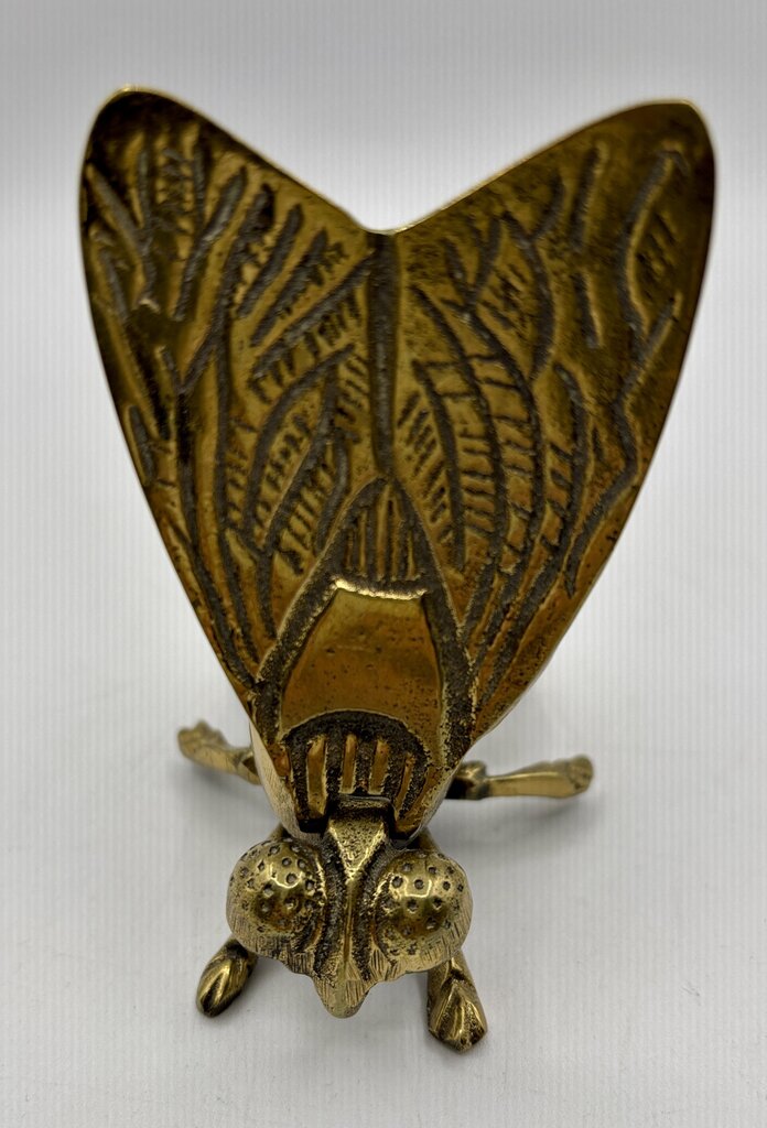 Vtg. Brass Fly Vesta Case/Trinket Box /j