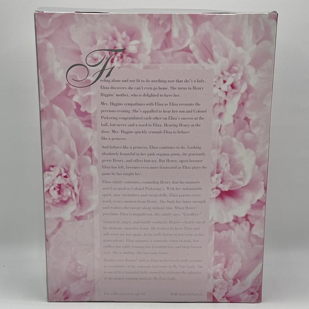 1995 Mattel “My Fair Lady” Barbie As Eliza Doolittle Pink Organza Outfit 15501 NIB /cb